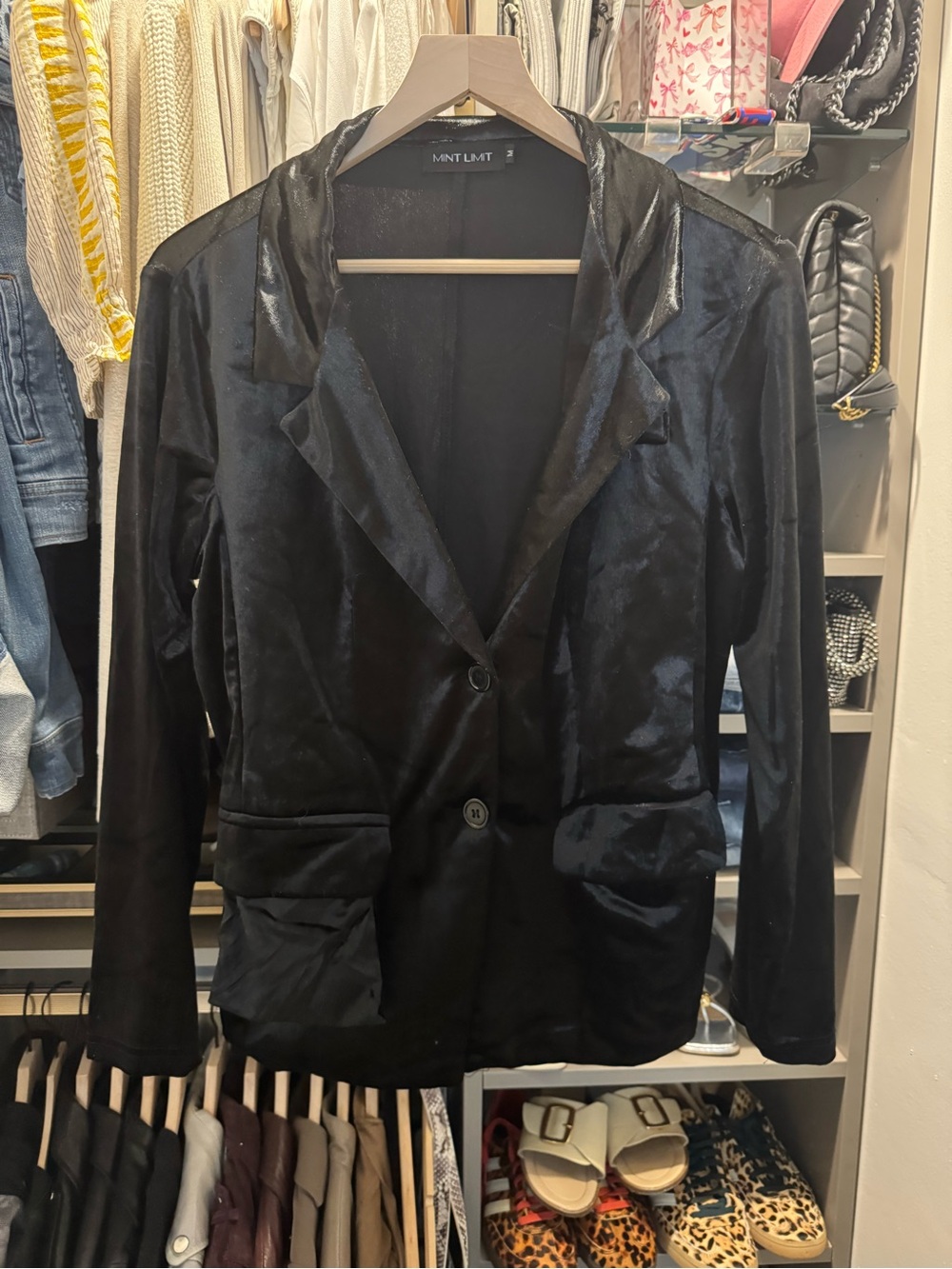 NEW! Mint limit - Black Satin Blazer Jacket - M women’s
